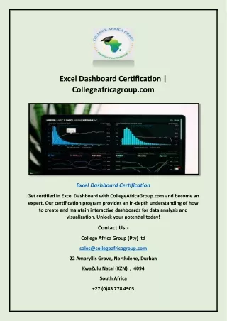 Excel Dashboard Certification | Collegeafricagroup.com