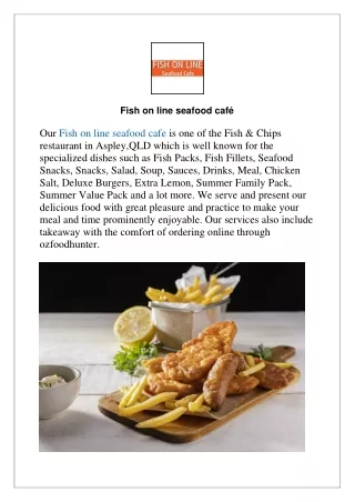 Flat 15% offer Fish on line seafood cafe Aspley - Order Now