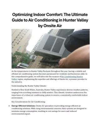 The Ultimate Guide to Air Condition hunter valley