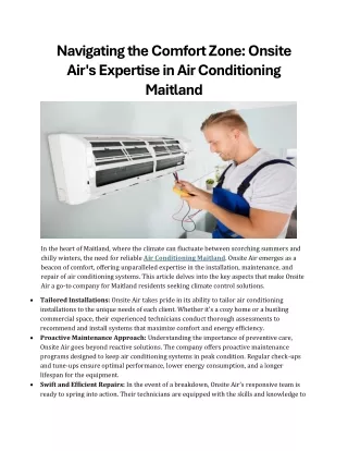 Expertise in Air Conditioning Maitland