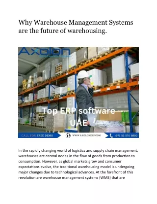 Why Warehouse Management Systems are the future of warehousing^