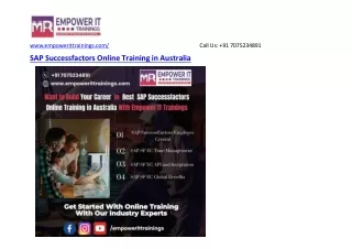 Best SAP Successfactors Online Training in Australia