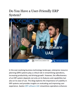 Do You Have a User-Friendly ERP System