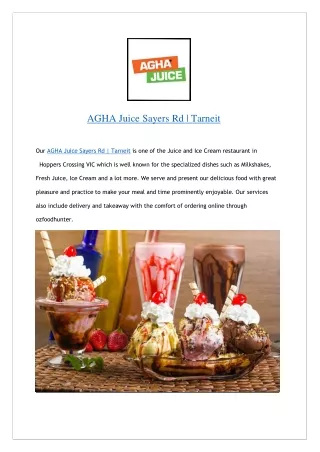 Extra $7 off- AGHA Juice Sayers Rd Tarneit- Order now!!