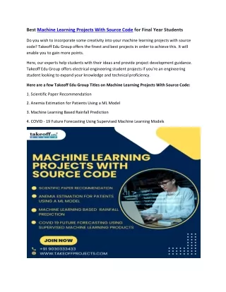 Best Machine Learning Projects With Source Code for Final Year Students