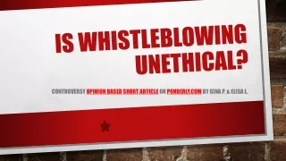 Is whistleblowing unethical