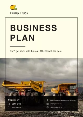 dump truck business plan example