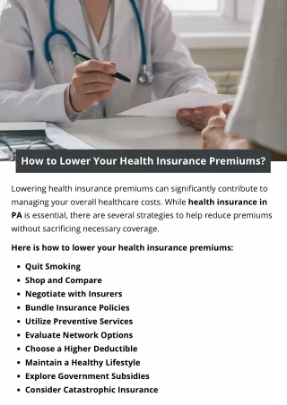 How to Lower Your Health Insurance Premiums?