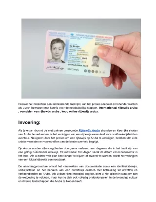 Koop Online Rijbewijs Aruba