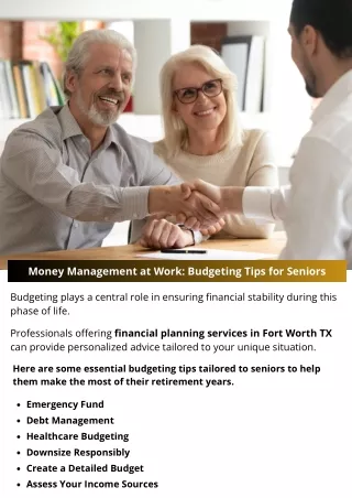 Money Management at Work: Budgeting Tips for Seniors