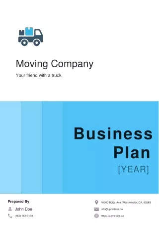 Moving Company Business Plan Example