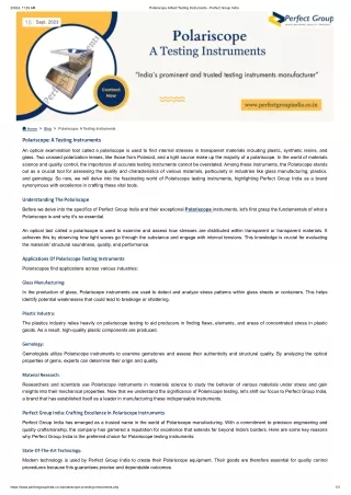 Polariscope: A Testing Instruments