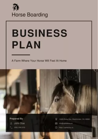 Horse Boarding Business Plan Example