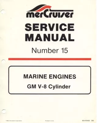 Mercury Mercruiser Marine Engines MCM 5.0L Service Repair Manual→0C408718 to 0D832471→1989-1992