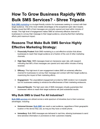 How To Grow Business Rapidly With Bulk SMS Services