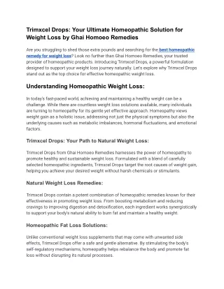 best homeopathic remedy for weight loss