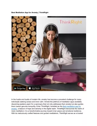 Best Meditation App for Anxiety _ ThinkRight