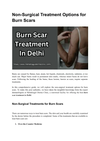 Burn Scar Treatment In Delhi