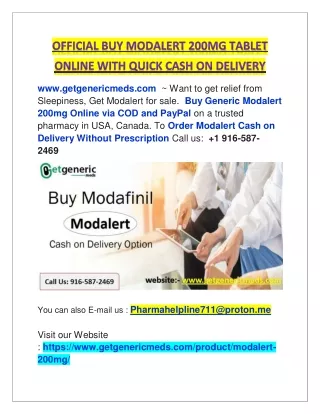 Official Buy Modalert 200mg tablet Online with Quick Cash on Delivery