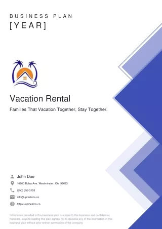 vacation rental business plan example