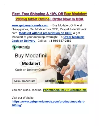 Fast, Free Shipping & 10% Off Buy Modalert 200mg tablet Online | Order Now In US