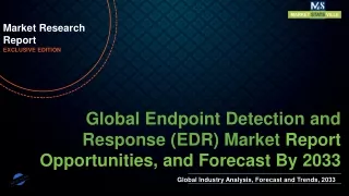 Endpoint Detection and Response (EDR) Market will reach at a CAGR of 23.6% from to 2033