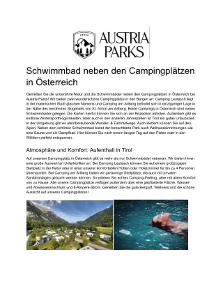 Campingplatz mit Schwimmbad in Österreich - Austria Parks