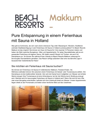 Ferienhaus mit Sauna Holland - Beach Resorts Makkum