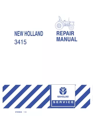 New Holland 3415 Tractor Service Repair Manual