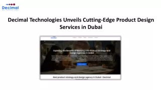 Product Design Company in Dubai - Decimal Technology