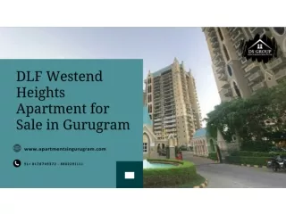 Buy DLF Westend Heights Apartment in Gurugram | DLF Westend Heights Apartment