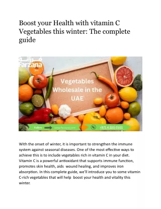 Boost your Health with vitamin C Vegetables this winter  The complete guide