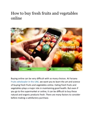 How to buy fresh fruits and vegetables online