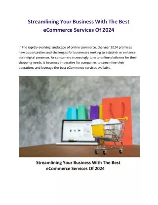 Streamlining Your Business With The Best eCommerce Services Of 2024