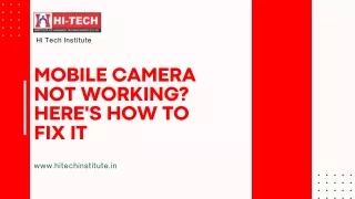 Mobile Camera Not Working? Here's How to Fix It.