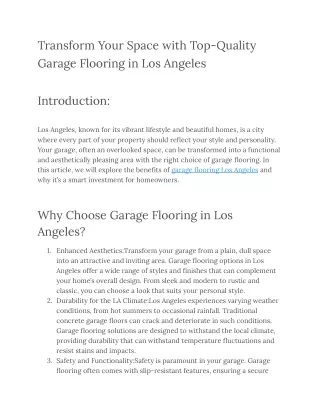 garage flooring los angeles