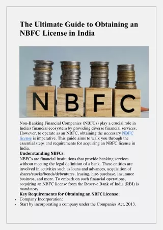 The Ultimate Guide to Obtaining an NBFC License in India