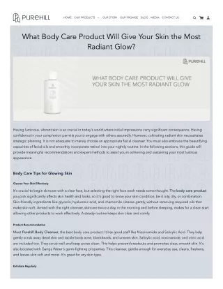 Which Body Care Product Enhances Your Skin's Radiance to the Fullest