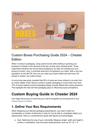 Custom Boxes Purchasing Guide 2024 – Chester Edition