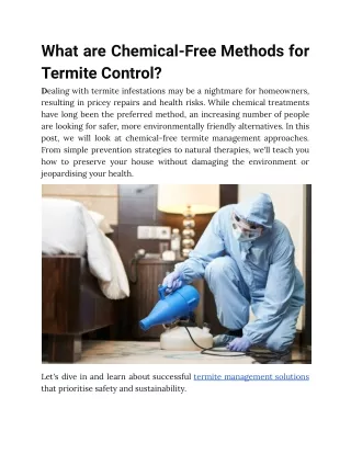 What are Chemical-Free Methods for Termite Control?