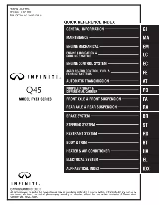 1999 Infiniti Q45 Service Repair Manual