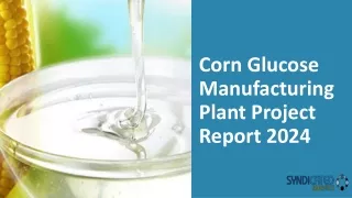 Corn Glucose Manufacturing Plant Project Report 2024