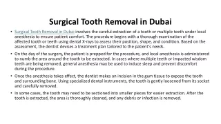 Surgical Tooth Removal in Dubai