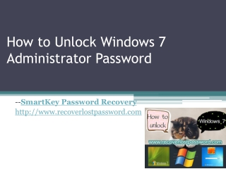 How to Unlock Windows 7 Administrator Password