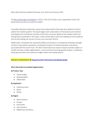 Micro Electrode Array Market