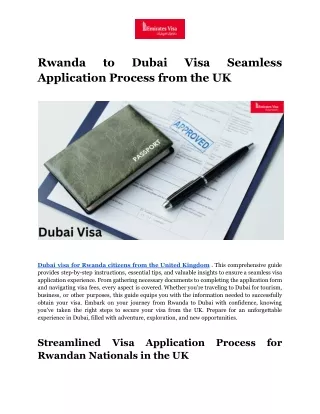 Rwanda to Dubai Visa Seamless Application Process from the UK