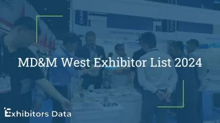 MD&M West Exhibitor List 2024