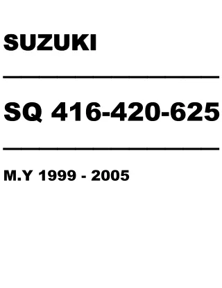 1999 Suzuki SQ416 SQ420 SQ625 Grand Vitara Service Repair Manual