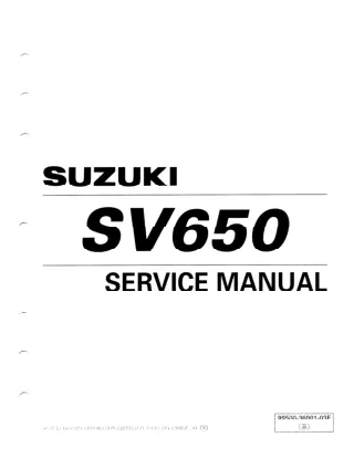 1999 Suzuki SV650X Service Repair Manual