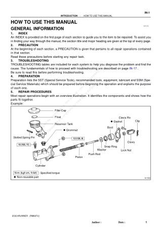 1999 Toyota 4Runner Service Repair Manual